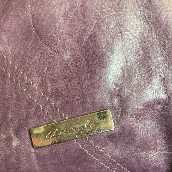 Purple real leather purse - Picture 3 of 4